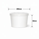  Bộ tô giấy trắng 250ml - 8.5oz + nắp nhựa PET (Kem) 