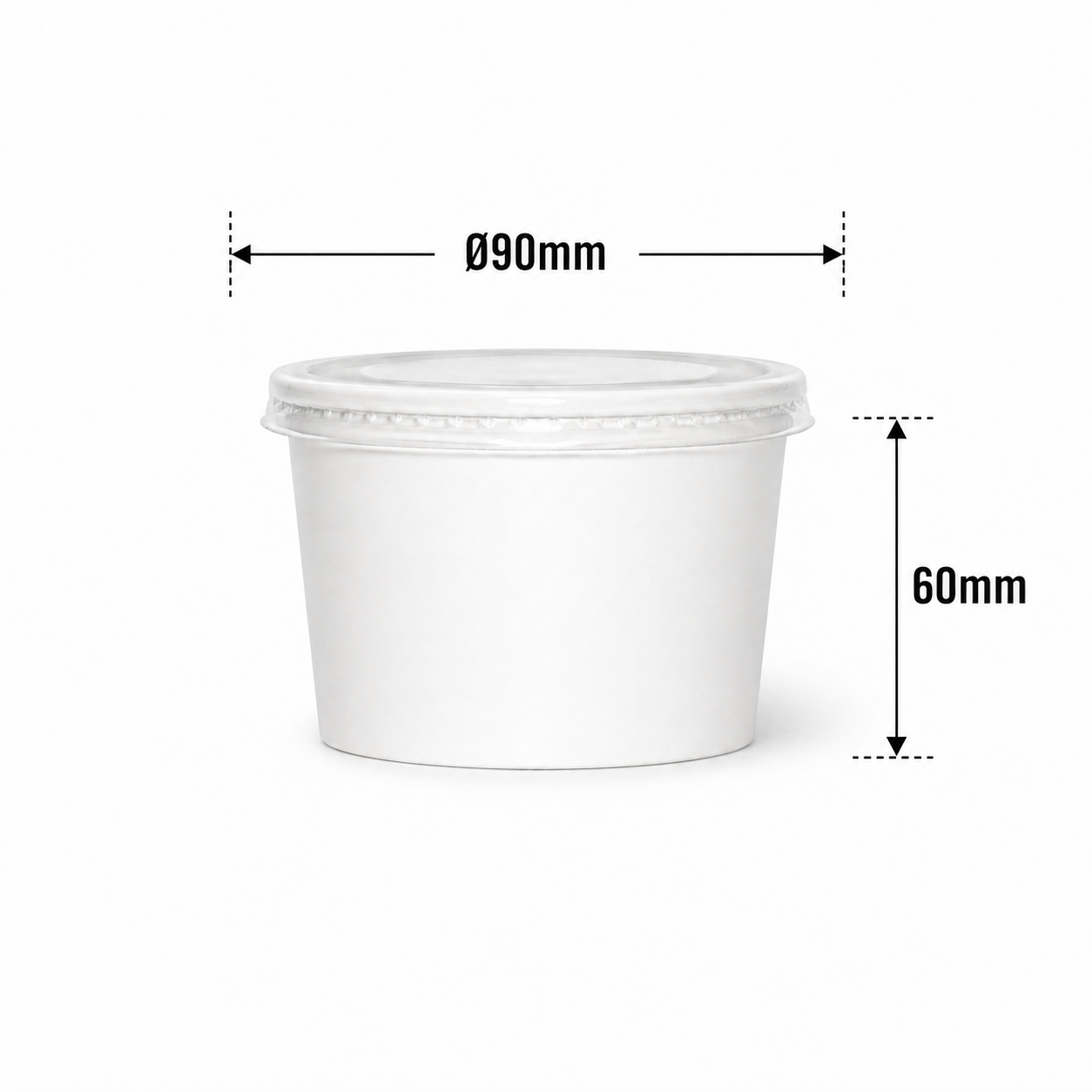  Bộ tô giấy trắng 250ml - 8.5oz + nắp nhựa PP (Soup)