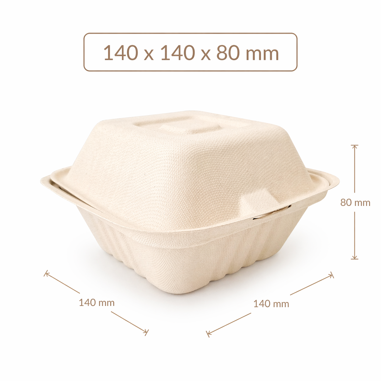  Hộp giấy bã mía FEST BIO BROWN BURGER TAKEAWAY BOX 600ml