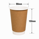  Ly giấy kraft 2 lớp 650ml - 22oz 265gsm 