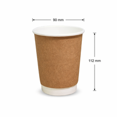  Ly giấy kraft 2 lớp 360ml - 12oz 265gsm 