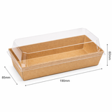  Khay giấy Kraft paper box with clear PET lid 1985 (Brown) 
