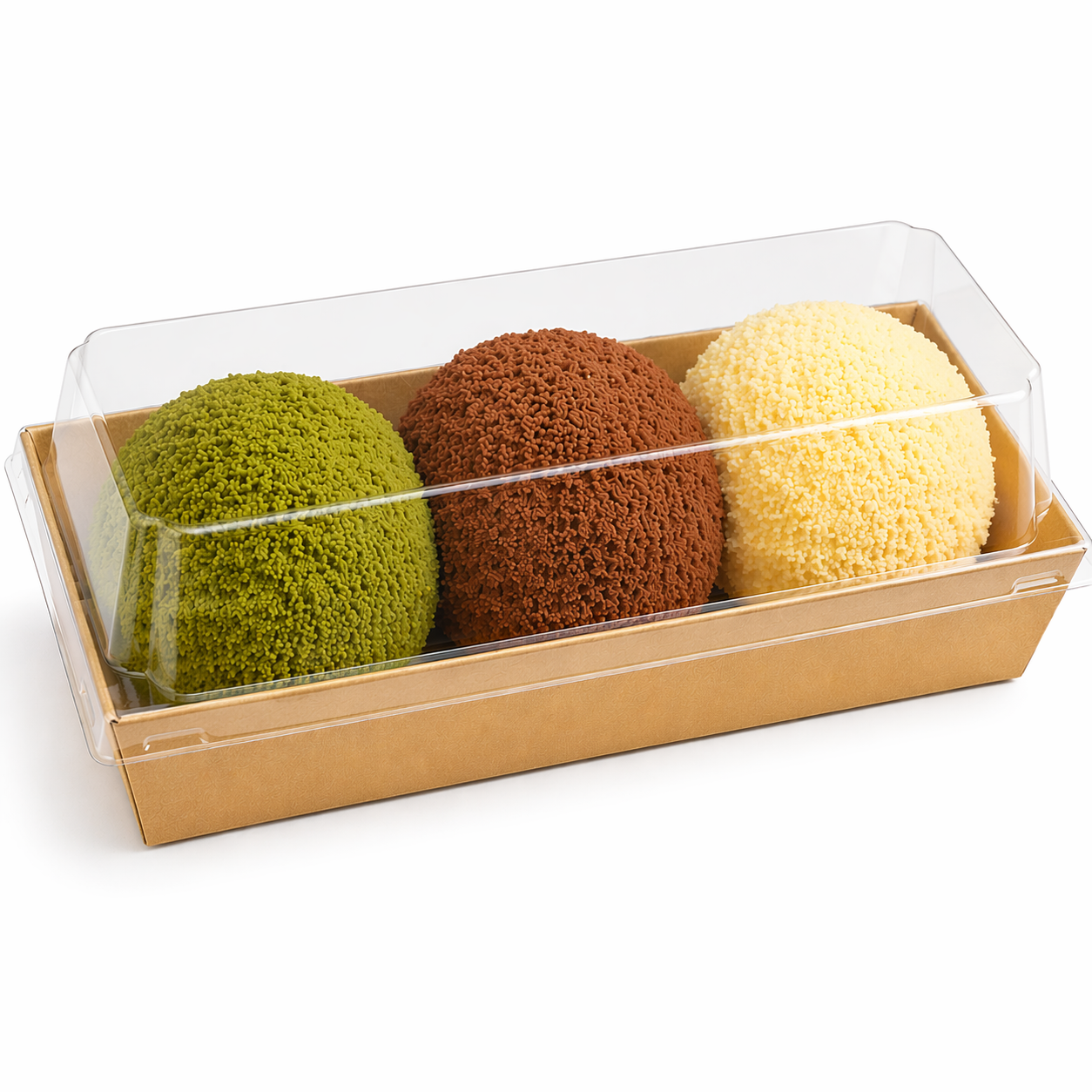  Khay giấy Kraft paper box with clear PET lid 1985 (Brown)