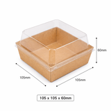  Khay giấy Kraft paper box with clear PET lid 10.5 (Brown) 