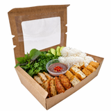  Hộp giấy Clamshell kraft paper box with window 1600 ml 