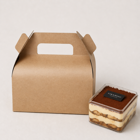  Hộp giấy kraft 13x10x10cm B201 quai xách 