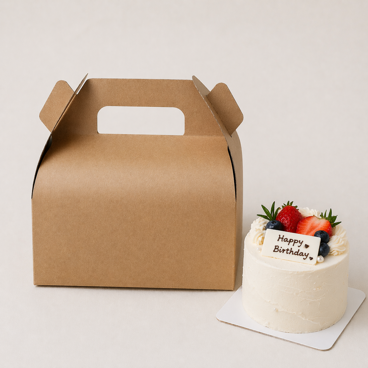  Hộp giấy kraft 22x14x10cm B204 quai xách