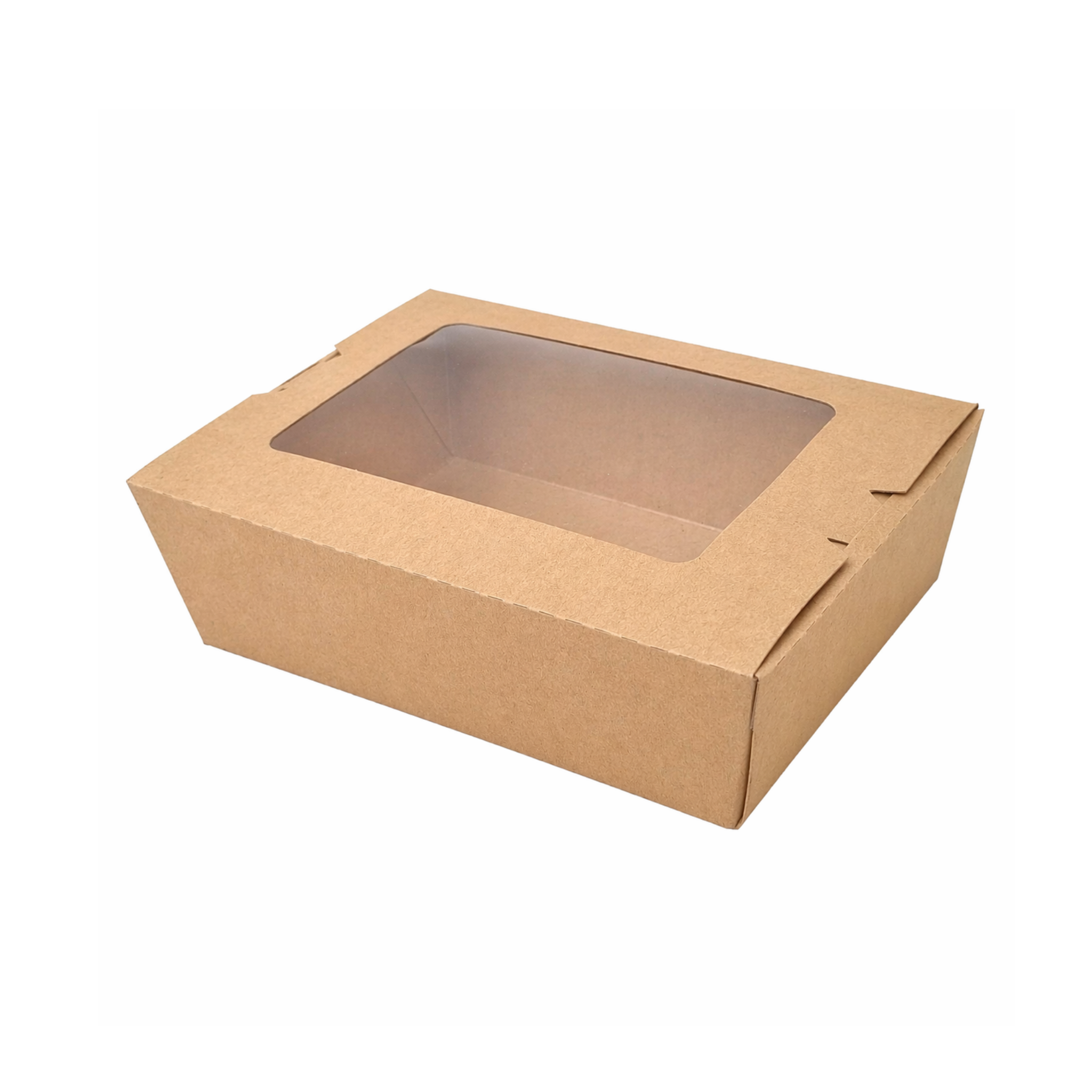  Hộp giấy Clamshell kraft paper box with window 700 ml