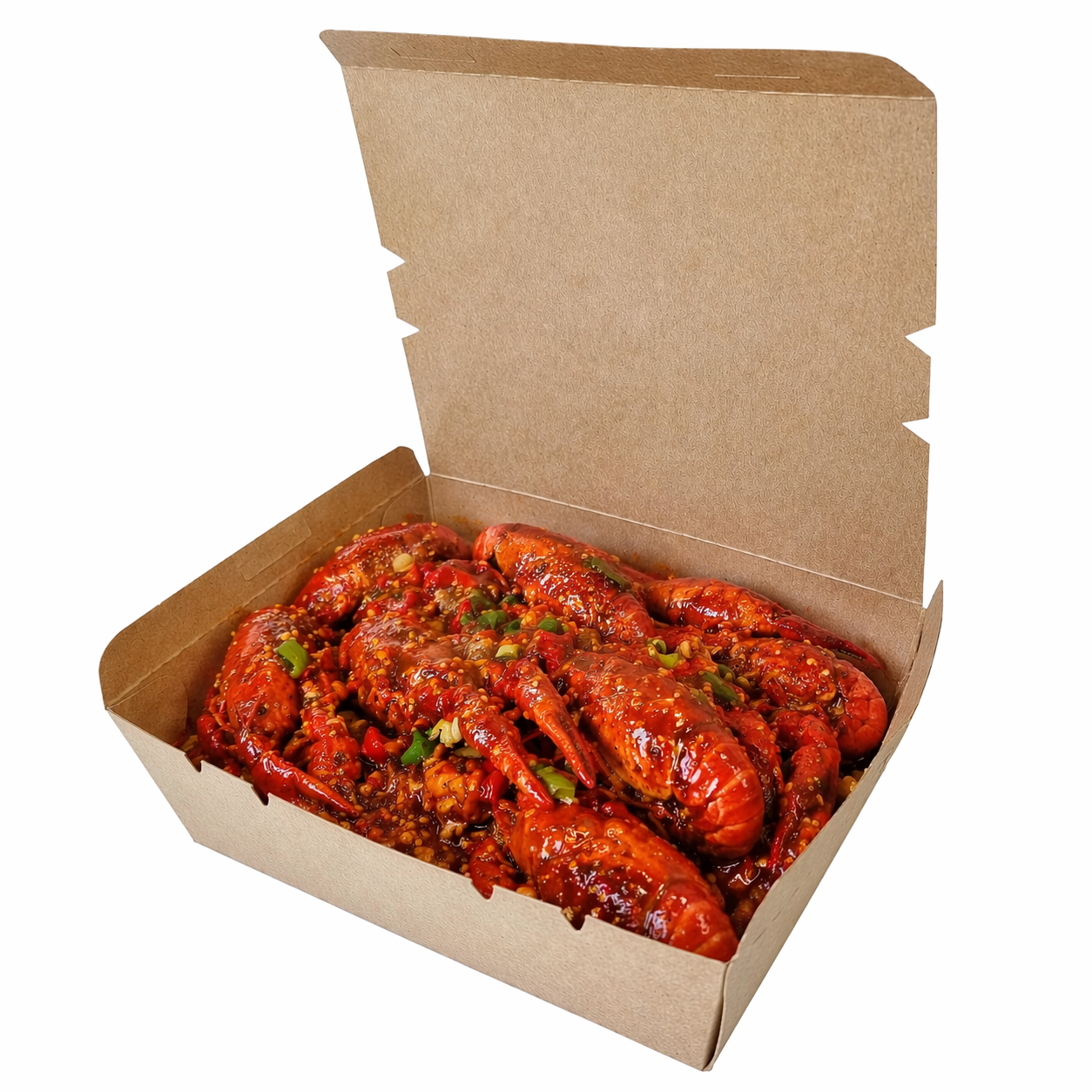  Hộp giấy Clamshell kraft paper box 1200 ml