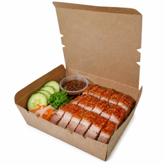  Hộp giấy Clamshell kraft paper box 1600 ml 