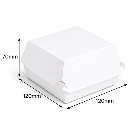 Hộp giấy Burger Premium trắng (12x12x7cm)