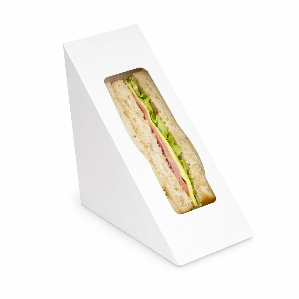  Hộp giấy Sandwich - Giấy Trắng - 300gsm - 1PE - 12x12x6cm