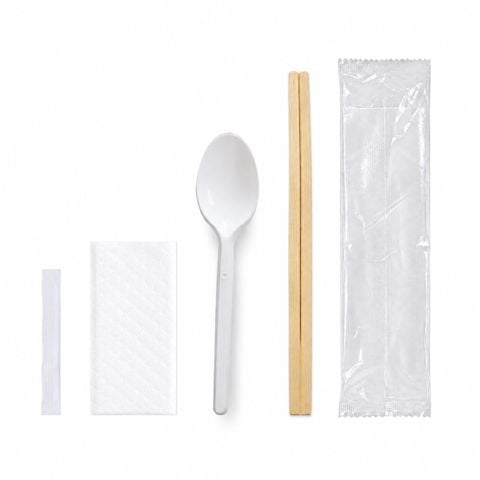  Bộ đồ ăn tiện lợi muỗng nhưa, đũa, tăm, giấy 