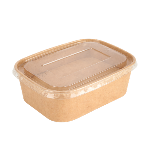  Tô giấy kraft chữ nhật nắp PET 750 ml 