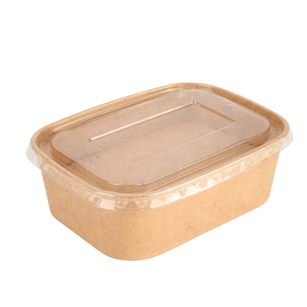 Tô giấy kraft chữ nhật nắp PET 750 ml
