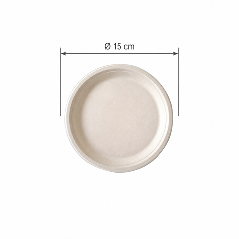 Dĩa bã mía màu nâu 6 inch - Ø15cm