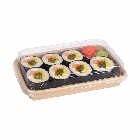  Khay giấy kraft sushi nắp PET chống đọng sương #6 SS06 