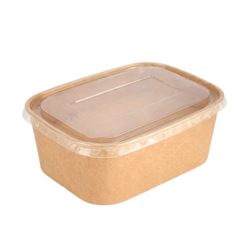  Tô giấy kraft chữ nhật nắp PP 1000 ml 