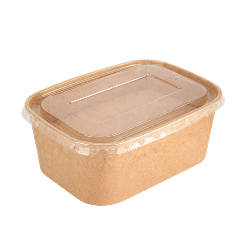  Tô giấy kraft chữ nhật nắp PET 1000 ml 