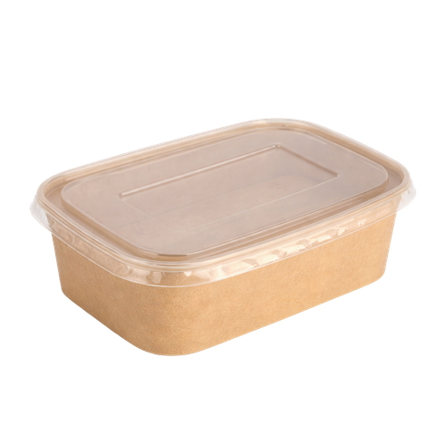  Tô giấy kraft chữ nhật nắp PP 750 ml 