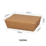  Hộp giấy Clamshell kraft paper box 1600 ml 