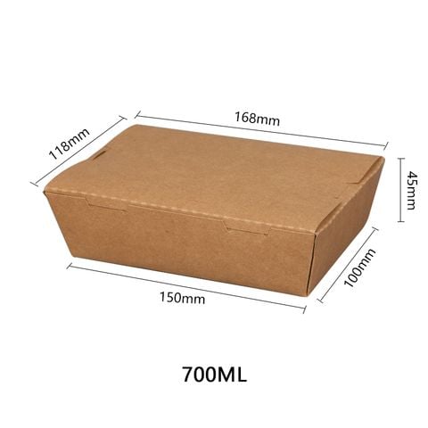 Hộp giấy Clamshell kraft paper box 700 ml