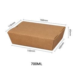  Hộp giấy Clamshell kraft paper box 700 ml 