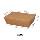  Hộp giấy Clamshell kraft paper box 900 ml 