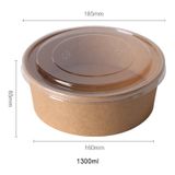  Bộ tô giấy kraft 1300ml + nắp nhựa PET (không nóng) 