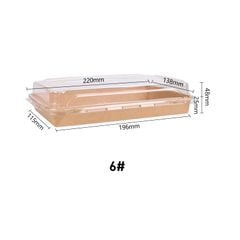 Khay giấy kraft sushi nắp PET chống đọng sương #6 SS06 