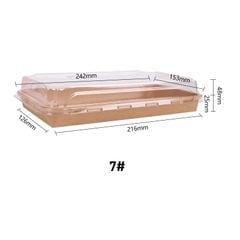  Khay giấy kraft sushi nắp PET chống đọng sương #7 SS07 