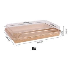  Khay giấy kraft sushi nắp PET chống đọng sương #8 SS08 