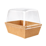  Khay giấy Kraft paper box with clear PET lid 1209 (Brown) 
