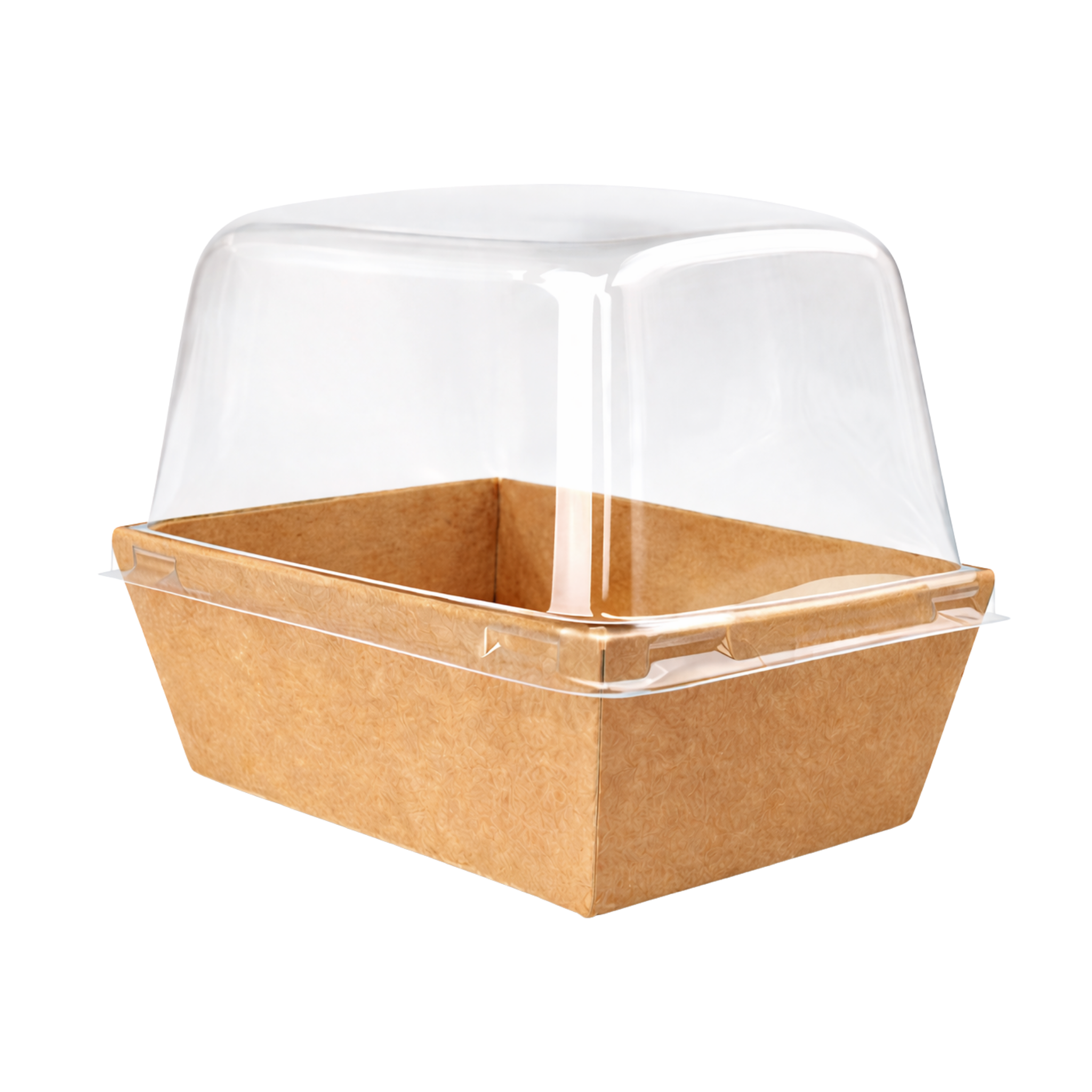  Khay giấy Kraft paper box with clear PET lid 1209 (Brown)