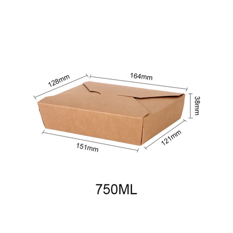 Hộp giấy Folding kraft paper box 750ml