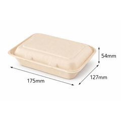  Hộp giấy bã mía FEST BIO BROWN TAKEAWAY BOX 450ml (hộp xôi) 