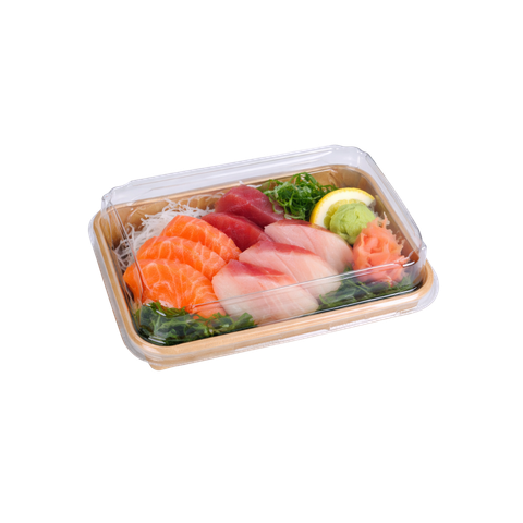  Khay giấy kraft sushi nắp PET chống đọng sương #4 SS04 