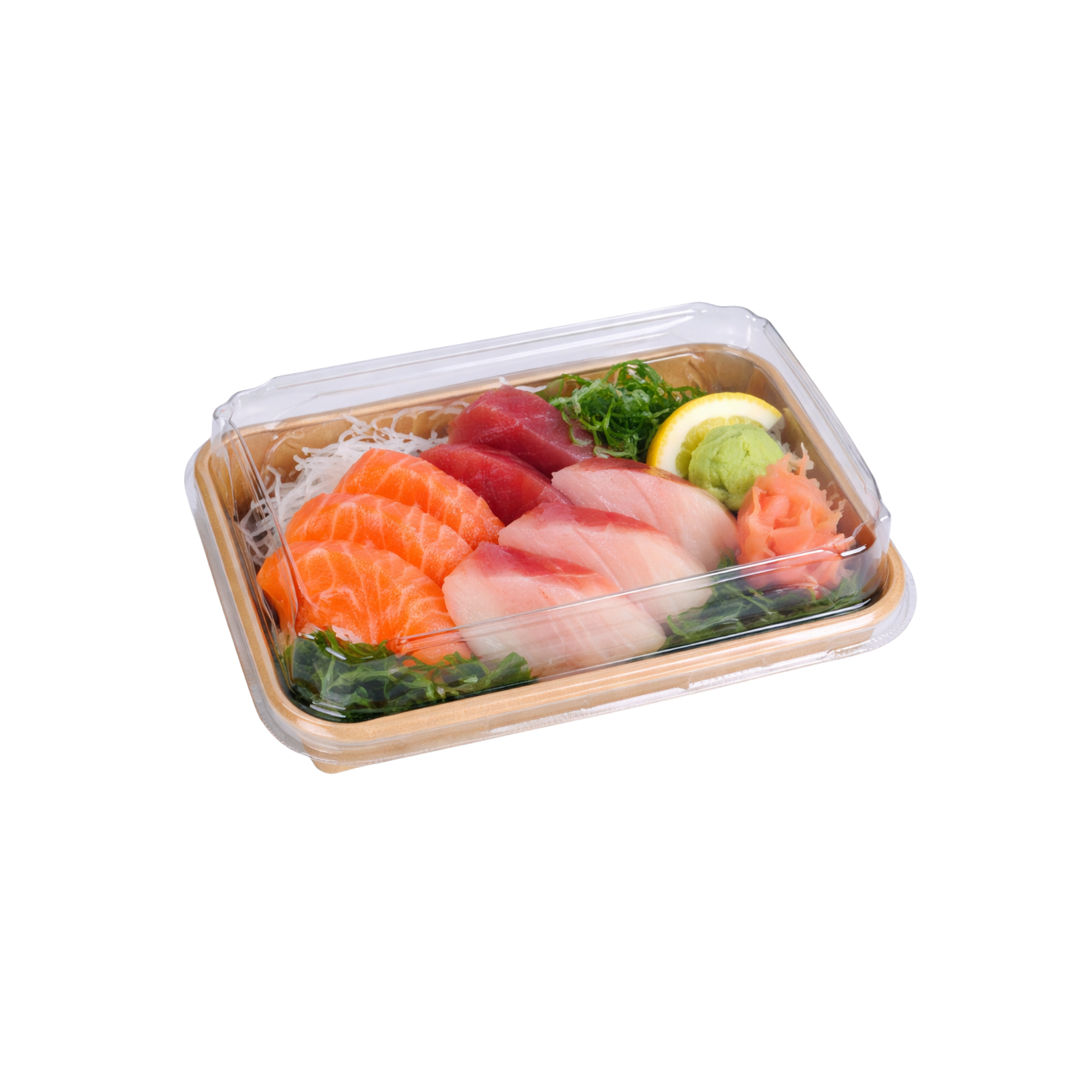  Khay giấy kraft sushi nắp PET chống đọng sương #4 SS04