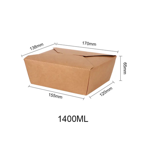 Hộp giấy Folding kraft paper box 1400ml