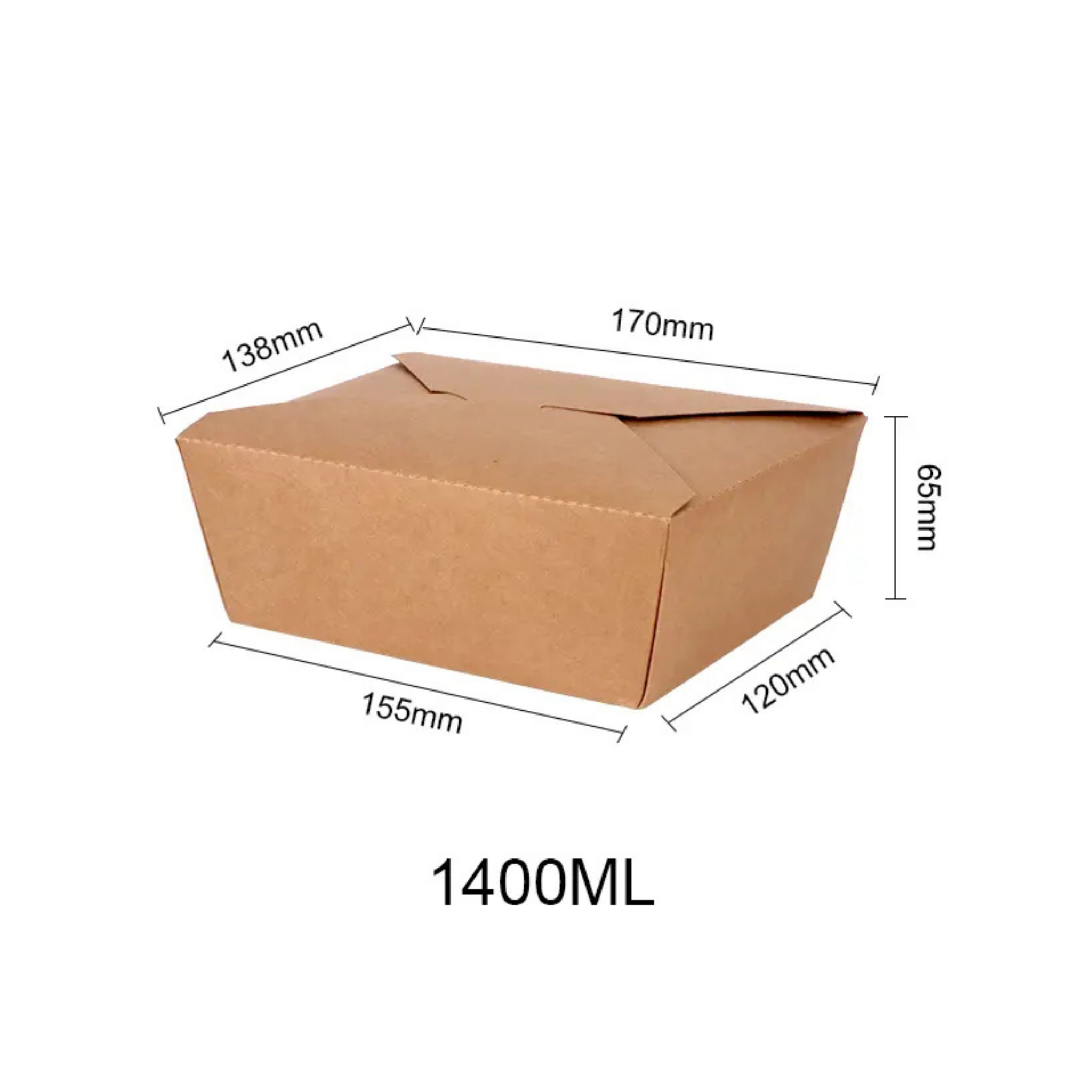  Hộp giấy Folding kraft paper box 1400ml