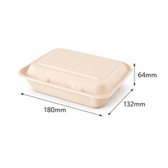  Hộp giấy bã mía FEST BIO BROWN TAKEAWAY BOX 600ml (hộp cơm) 