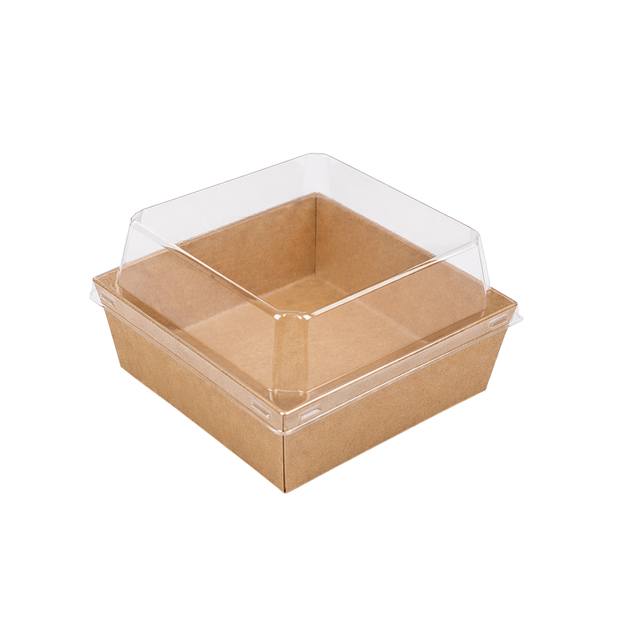  Khay giấy Kraft paper box with clear PET lid 10.5 (Brown)