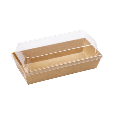  Hộp giấy kraft nắp PET 155x85 