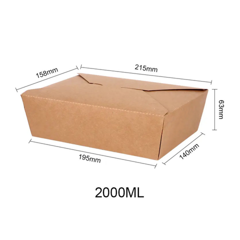 Hộp giấy Folding kraft paper box 2000ml