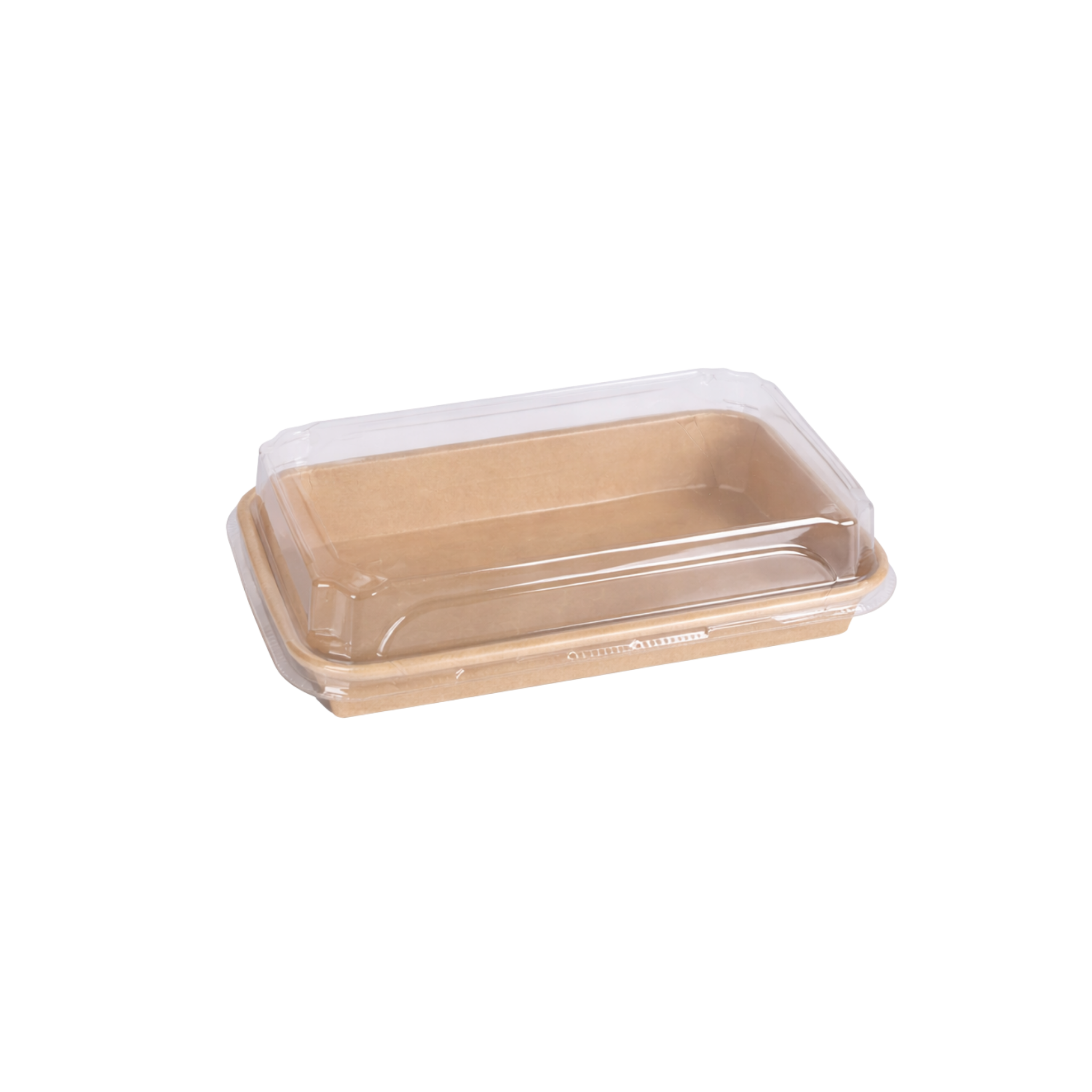 Khay giấy kraft sushi nắp PET chống đọng sương #4 SS04