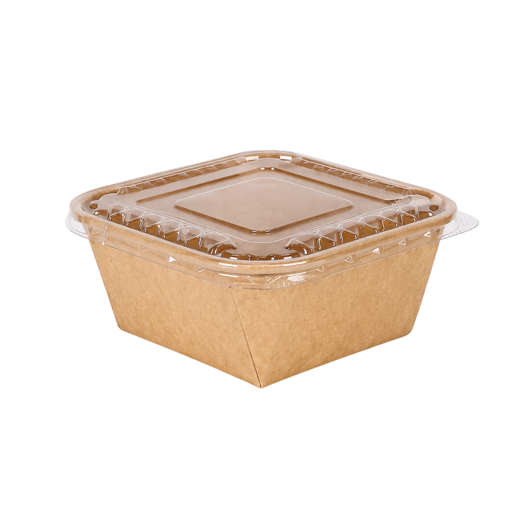  Tô giấy kraft hình nón vuông nắp PET chống đọng sương 1000ml