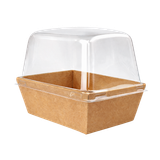  Khay giấy Kraft paper box with clear PET lid 1209 (Brown) 