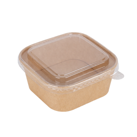  Tô giấy kraft vuông nắp PET chống đọng sương 750ml 