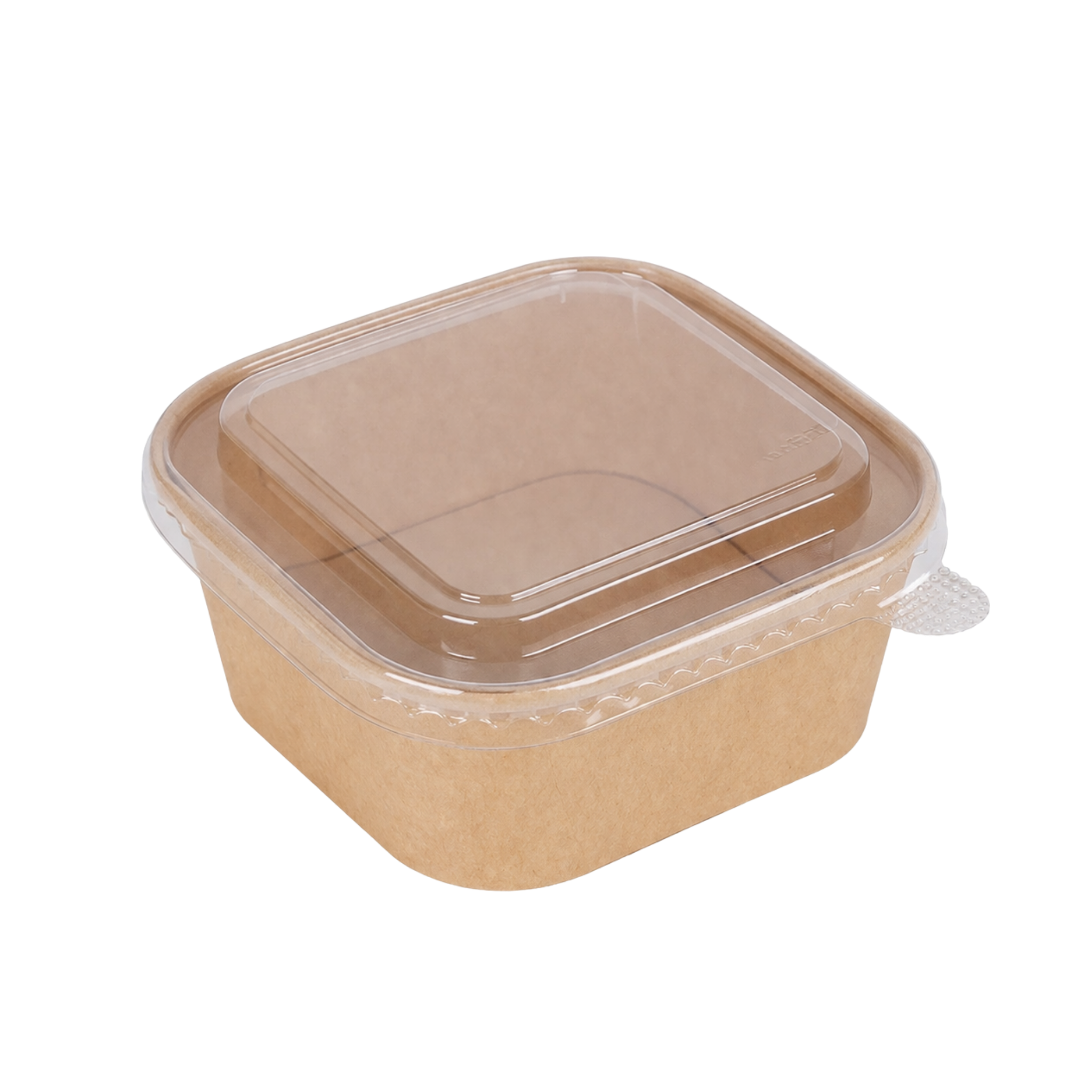  Tô giấy kraft vuông nắp PET chống đọng sương 1000ml