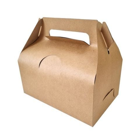  Hộp giấy kraft 13x10x10cm B201 quai xách 